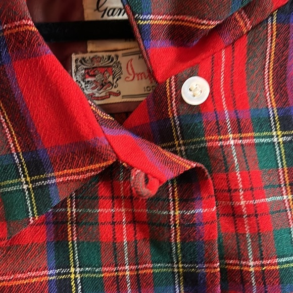 1960s Game and Lake Red Loop Button Up Shirt Buffalo Plaid 100% Wool - Picture 14 of 17